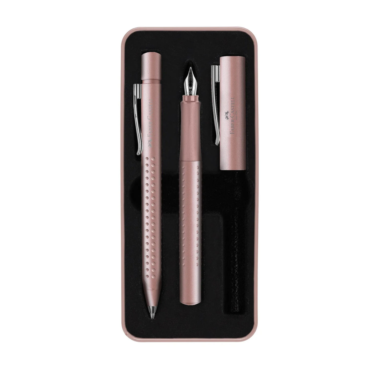 Pack Premium Set de bolígrafo y pluma Grip palo rosa en estuche de regalo
